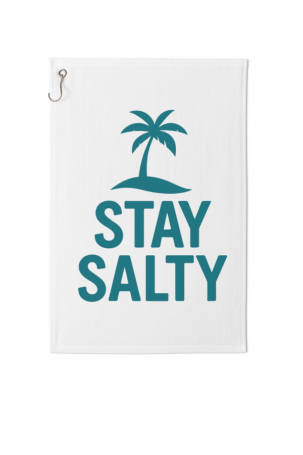 Beach towel with the saying Stay Salty printed on microfiber.